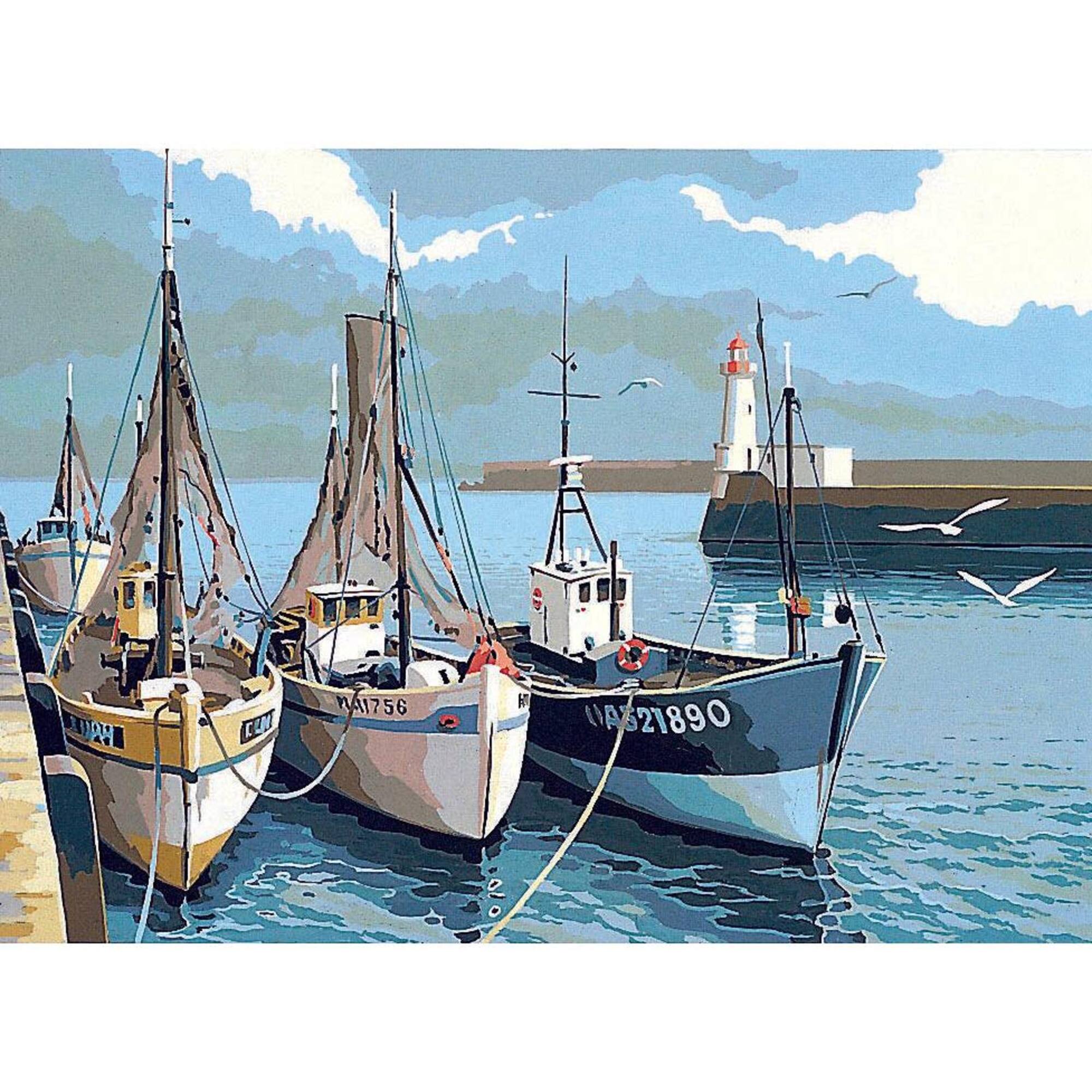 Gobelin The Trawlers Printed Tapestry Needlepoint Canvas